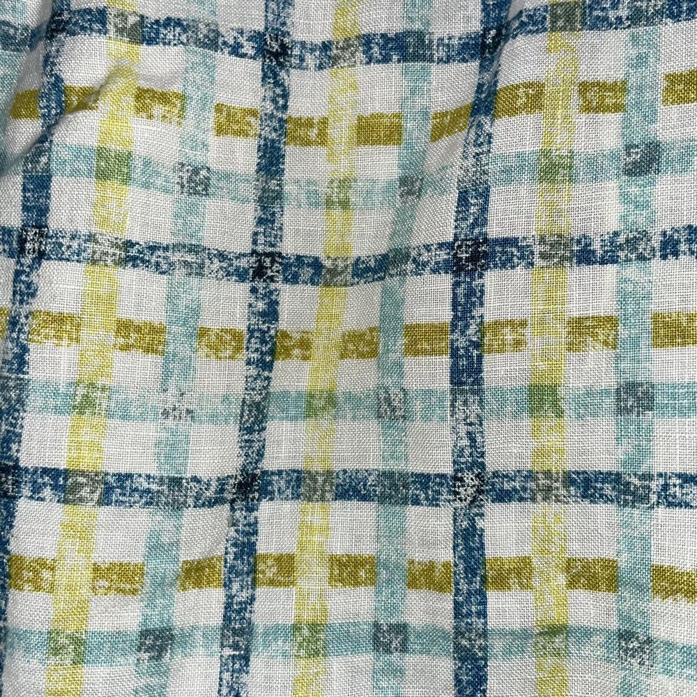 Tommy Bahama L 100% Linen Windowpane Plaid Casual Button Down Shirt - Picture 5 of 6